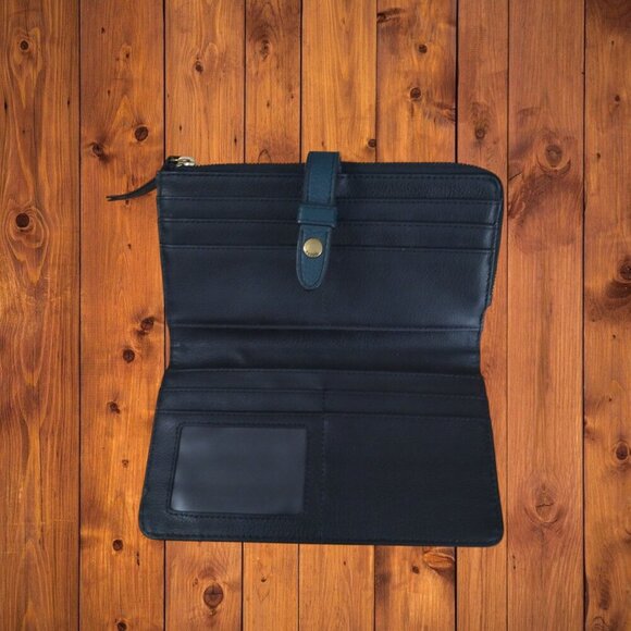 Fossil Patchwork Leather Fiona Bifold Clutch Wallet Classic Colorful Snap Flap - Picture 4 of 6